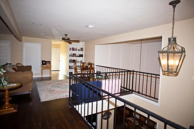 5114 Fairway Dr, San Angelo, TX 76904 - corridor featuring an upstairs landing, hardwood / wood-style flooring, and recessed lighting