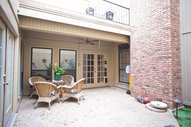 5114 Fairway Dr, San Angelo, TX 76904 - view of patio featuring french doors and a ceiling fan