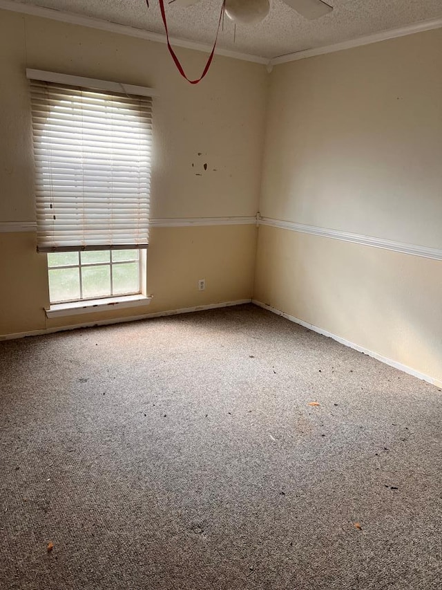 empty room with a textured ceiling