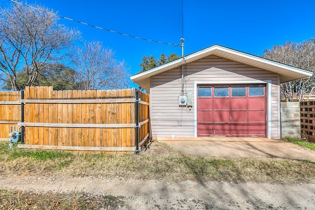 view of garage