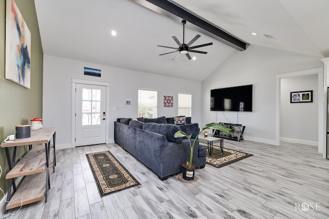 2846 Ricks Dr, San Angelo, TX 76905 - living area with ceiling fan, light wood-style flooring, and recessed lighting