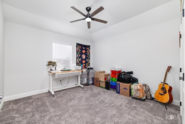 2846 Ricks Dr, San Angelo, TX 76905 - home office with carpet and ceiling fan