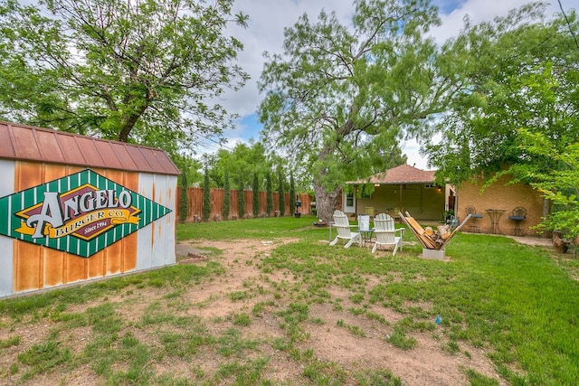 view of yard with fence