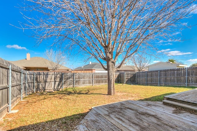 view of yard featuring a deck