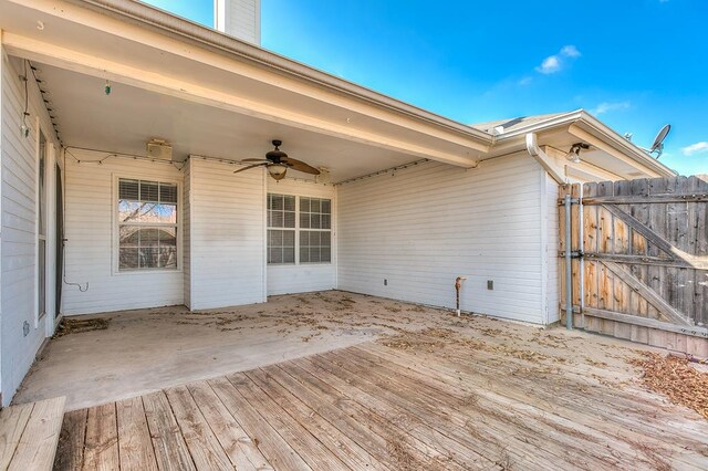 deck featuring ceiling fan