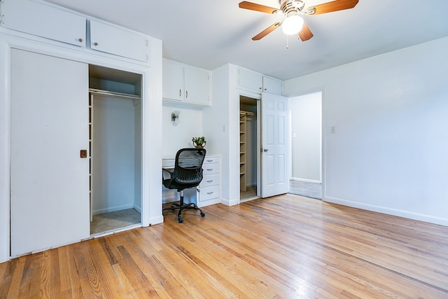 2526 Harvard Ave, San Angelo, TX 76904 - unfurnished office with light wood finished floors, baseboards, and a ceiling fan