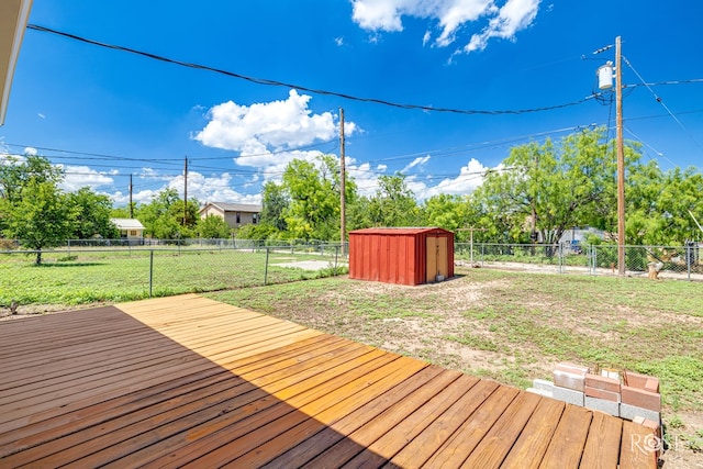 2822 N St, San Angelo, TX 76901 - deck with a storage unit and a fenced backyard