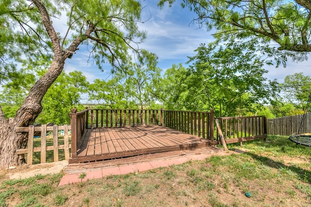 wooden terrace with fence