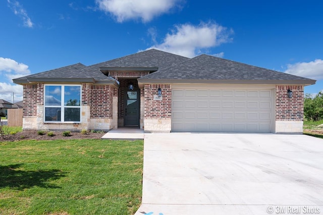 5201 Royal Oak Dr, San Angelo, TX 76904 - ranch-style home with brick siding, driveway, a garage, and a shingled roof