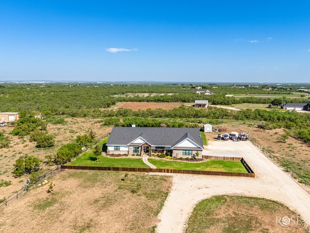 drone / aerial view featuring a rural view