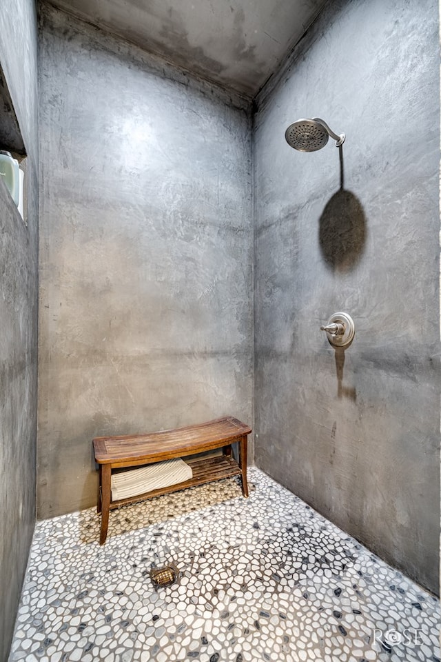 bathroom featuring walk in shower