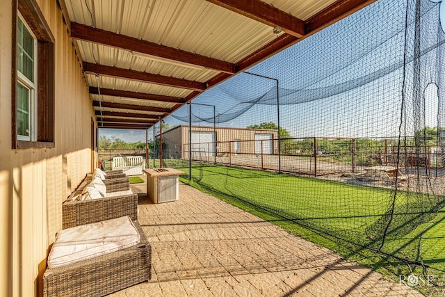 view of patio / terrace featuring an outdoor hangout area