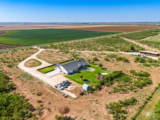 aerial view featuring a rural view