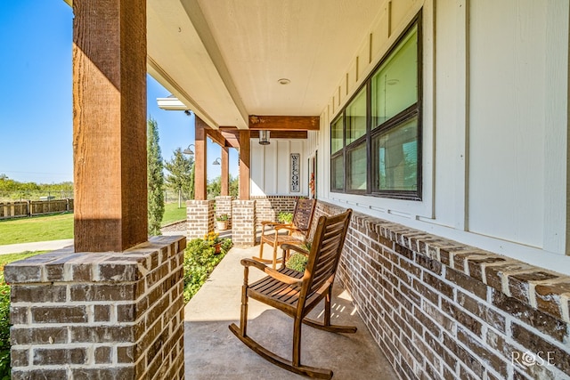 view of patio / terrace featuring covered porch