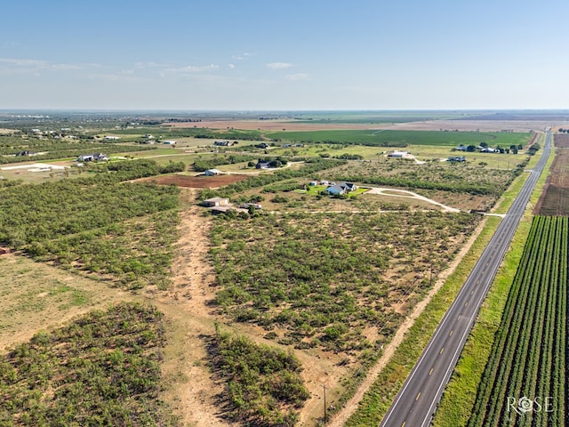 birds eye view of property featuring a rural view