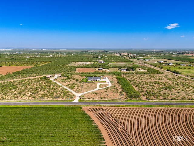 bird's eye view with a rural view