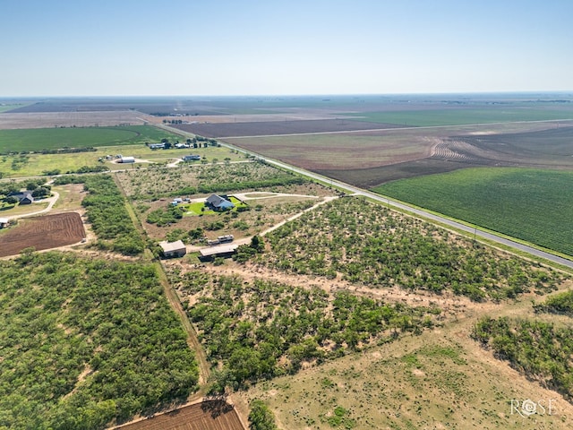 drone / aerial view with a rural view