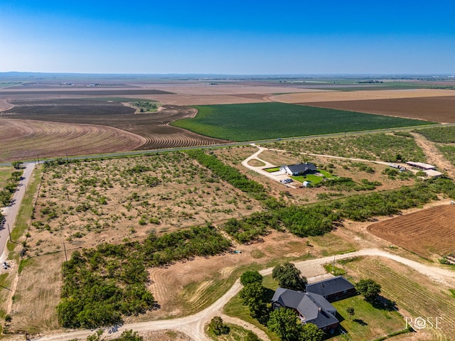 aerial view with a rural view