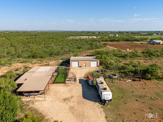 drone / aerial view with a rural view