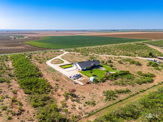 bird's eye view with a rural view