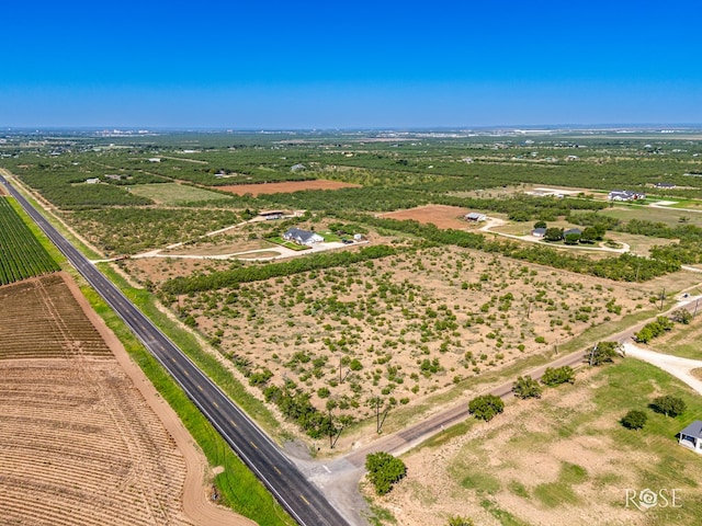 aerial view featuring a rural view