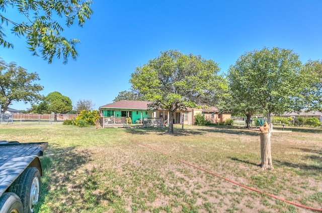 view of yard with a porch