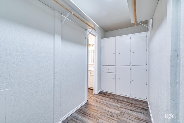 spacious closet with light hardwood / wood-style floors