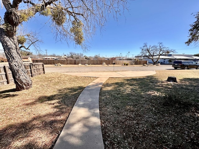 view of yard featuring fence