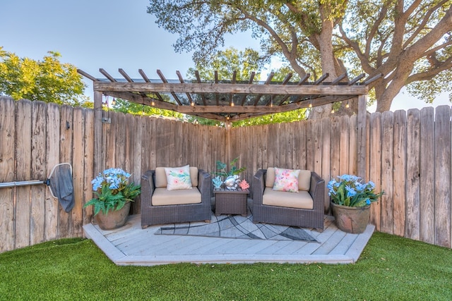 view of patio featuring a deck