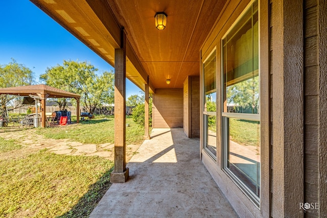 view of patio / terrace with a gazebo