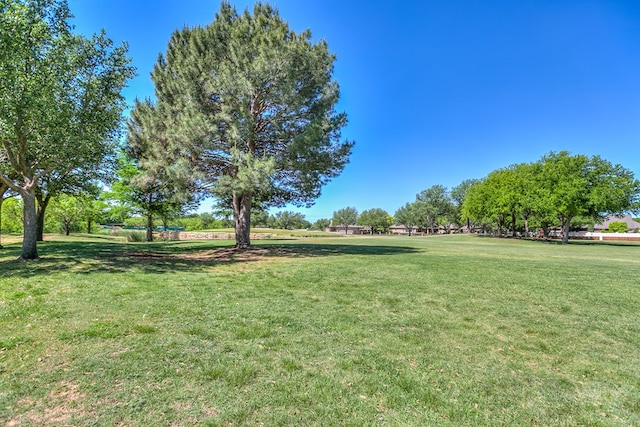 view of property's community featuring a lawn