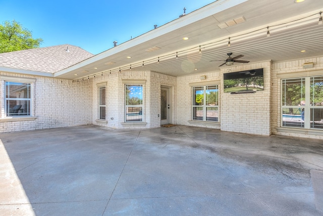 view of patio / terrace with ceiling fan