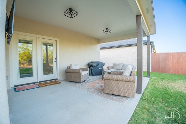 view of patio with fence