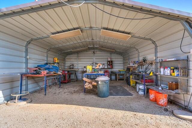 view of garage