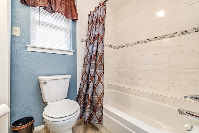 1729 Parkview Dr, San Angelo, TX 76904 - full bathroom with toilet and shower / bathtub combination with curtain