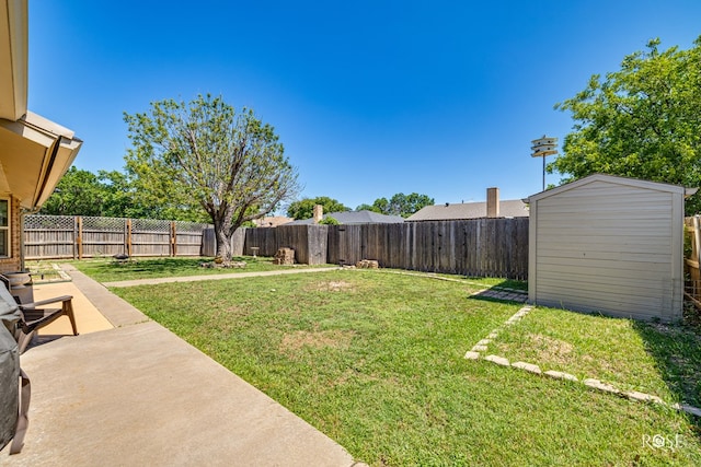 1729 Parkview Dr, San Angelo, TX 76904 - fenced backyard with a patio and a storage shed