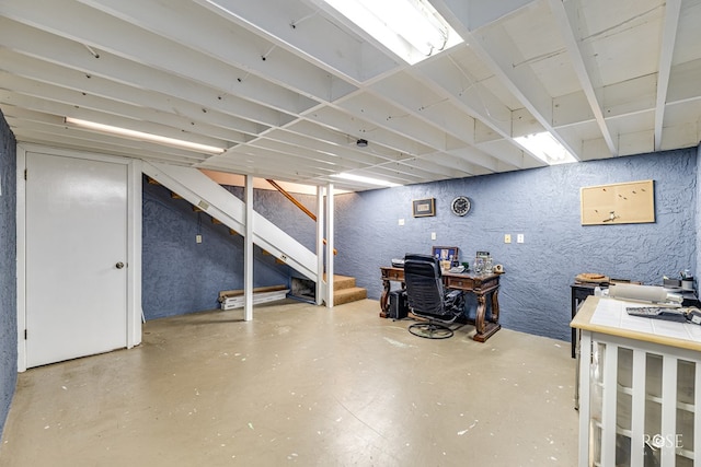 1729 Parkview Dr, San Angelo, TX 76904 - finished basement featuring a textured wall and stairs