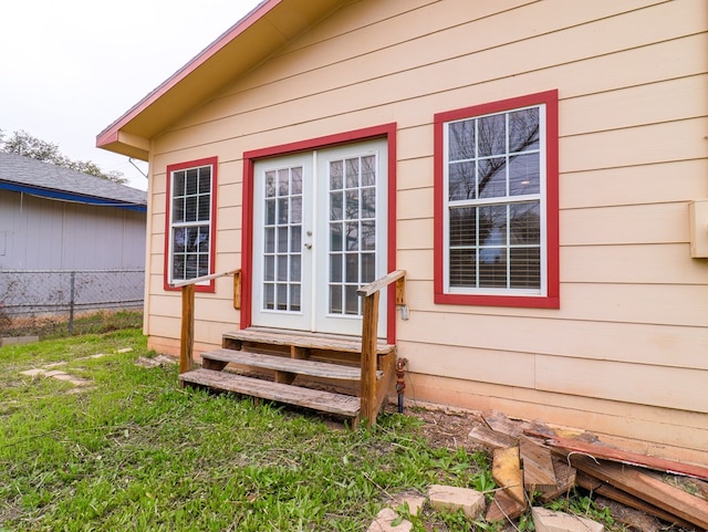 exterior space featuring french doors