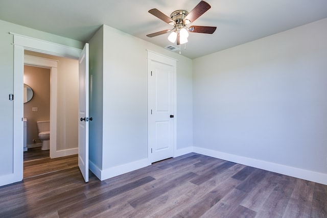 5001 Fm 2333, Bronte, TX 76933 - unfurnished bedroom with wood finished floors, baseboards, a closet, and ceiling fan