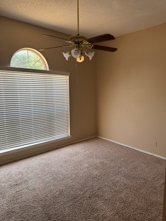 carpeted spare room featuring a textured ceiling