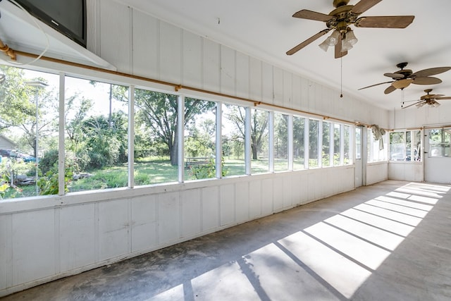 view of unfurnished sunroom