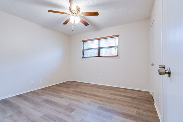 1809 N Harrison St, San Angelo, TX 76901 - unfurnished room with light wood-style flooring, a textured ceiling, baseboards, and a ceiling fan