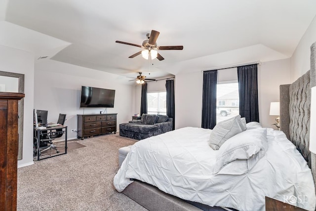 5033 Scarlet Oak Ln, San Angelo, TX 76904 - bedroom featuring carpet, ceiling fan, and a desk
