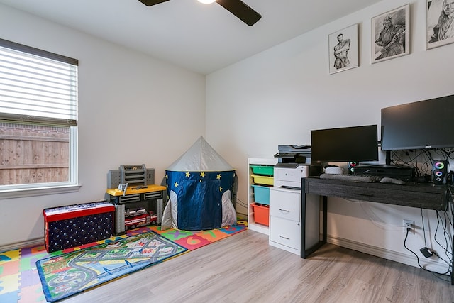 1501 Montague Ave, San Angelo, TX 76905 - home office with wood finished floors and a ceiling fan