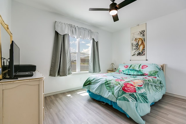 1501 Montague Ave, San Angelo, TX 76905 - bedroom featuring light wood-style flooring and a ceiling fan