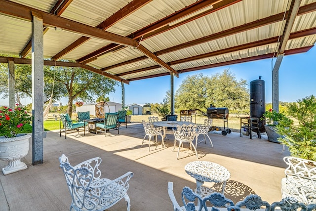 view of patio / terrace featuring a gazebo