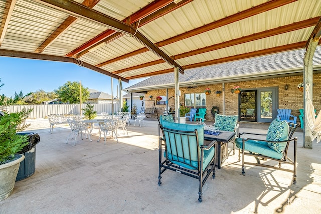 view of patio with a gazebo