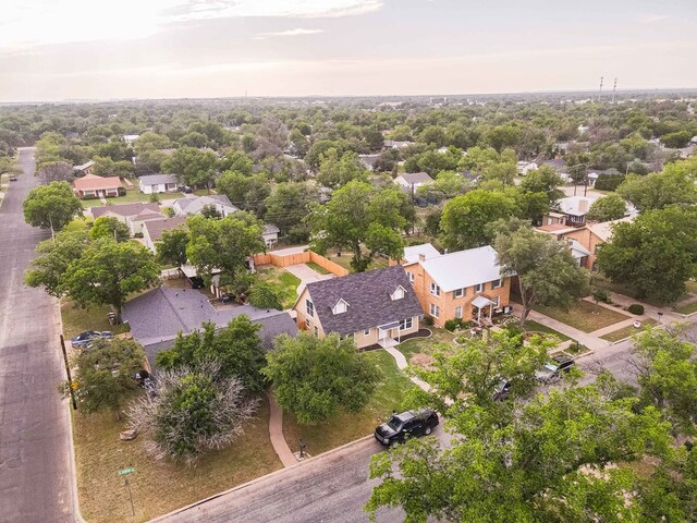 view of aerial view at dusk