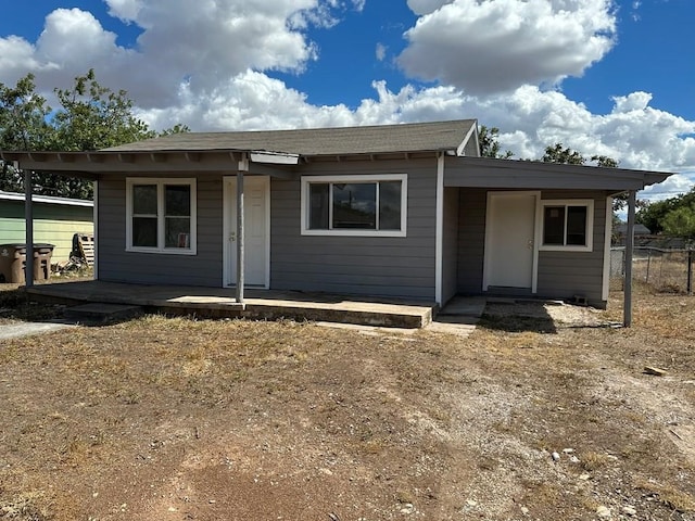 view of front of property with a patio