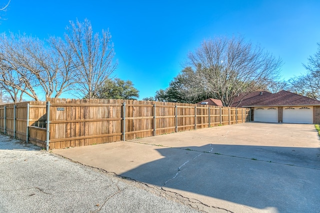 exterior space featuring a garage